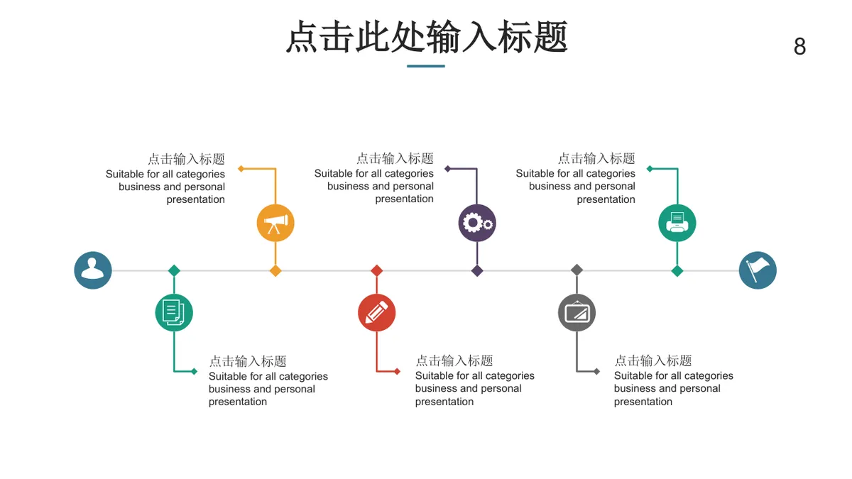 鱼骨图箭头式思维导图PPT模板 适用于问题分析原因梳理演示汇报 - 第8页