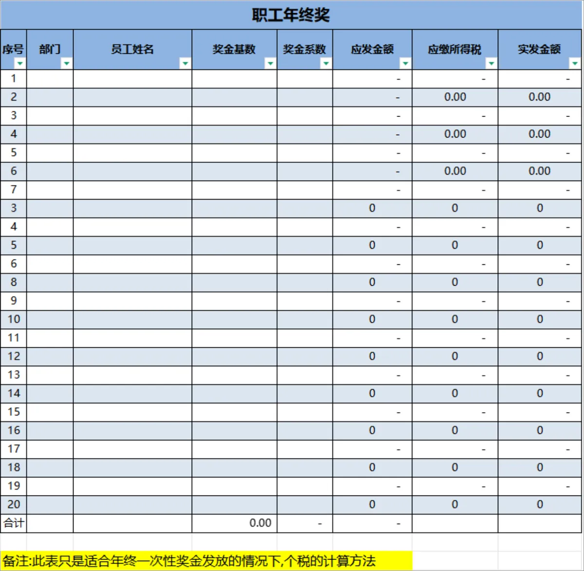 公司月工资表与职工年终奖核算Excel表格 含社保个税自动计算功能 - 第2页