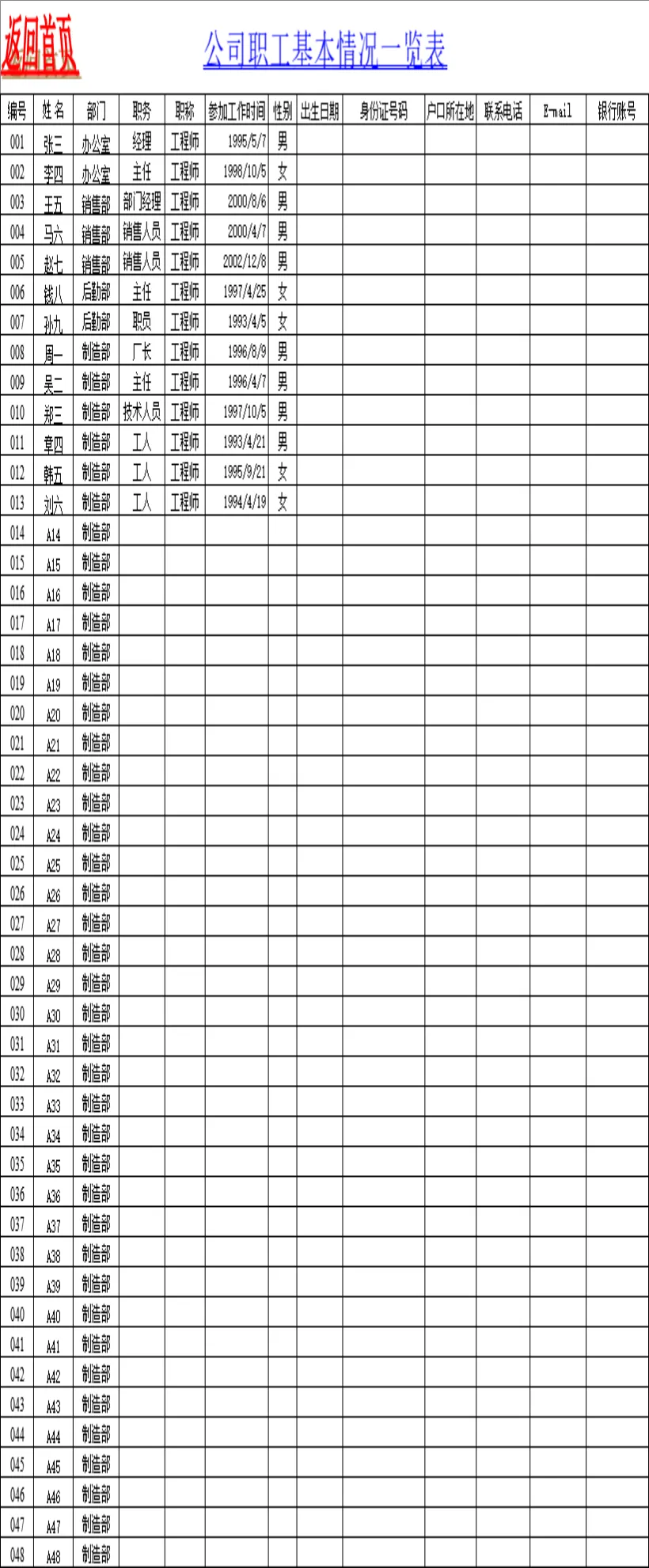 企业通用工资管理系统Excel表格 含职工信息薪资核算统计全套表单 - 第2页