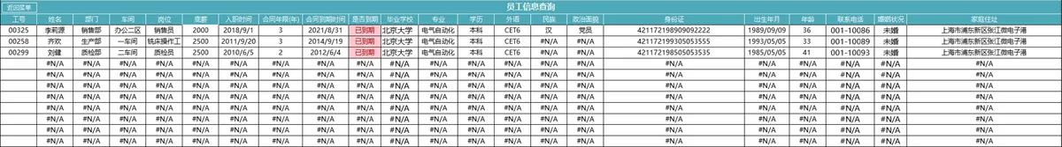 人事资料管理系统Excel表格 企业员工信息登记查询统计管理模板 - 第5页