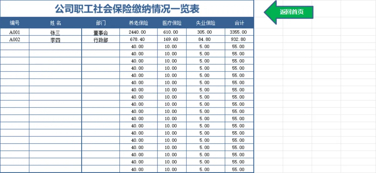 实用工资管理系统Excel表格 含职工信息社保考勤核算工资统计功能 - 第6页