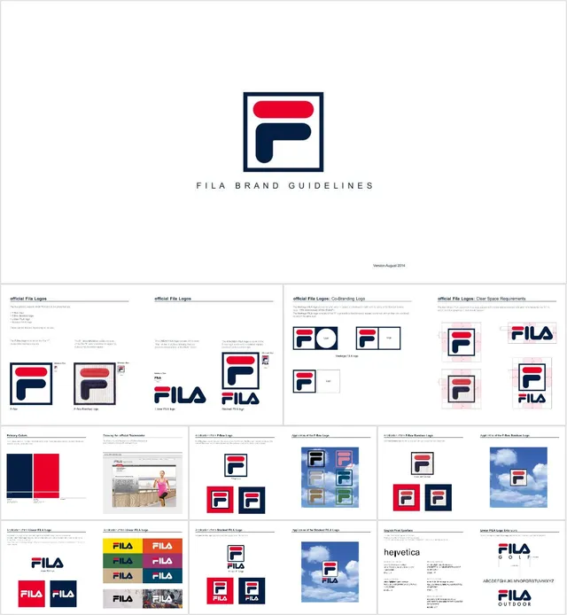 FILA品牌视觉规范指南企业介绍PPT模板 - 封面预览