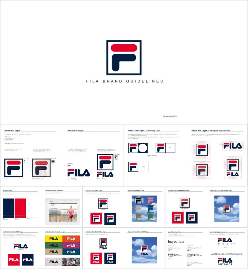 FILA品牌视觉规范指南企业介绍PPT模板 - 封面预览