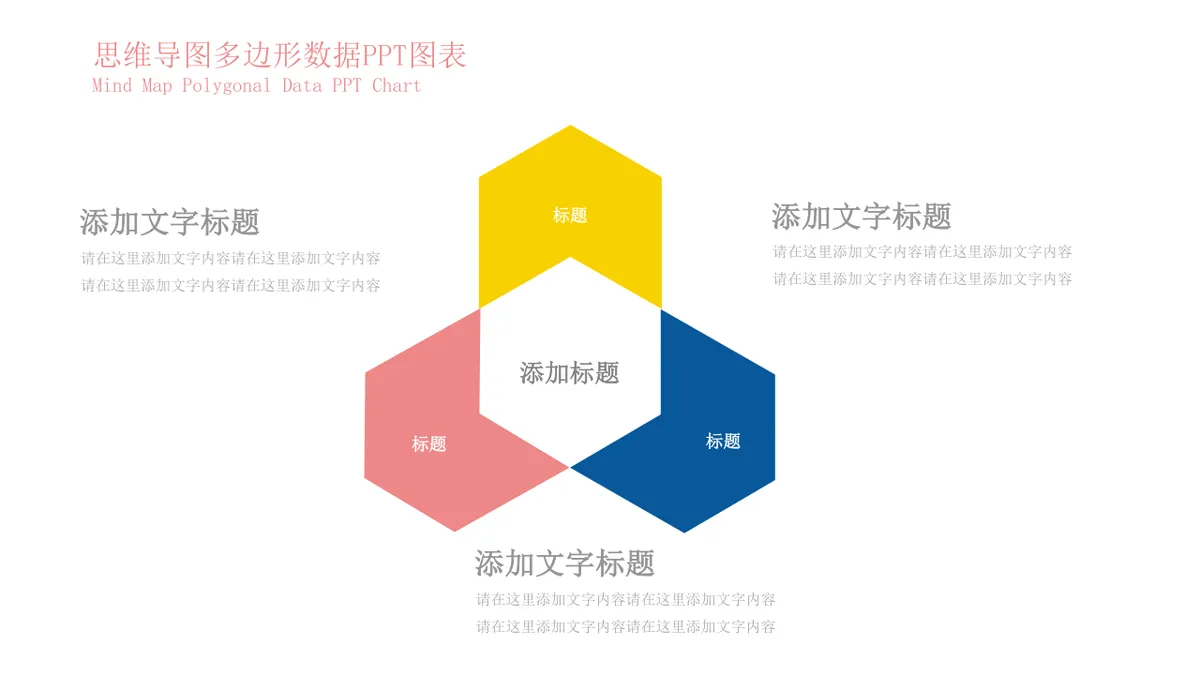商务演示用思维导图多边形数据可视化PPT图表模板 - 第6页