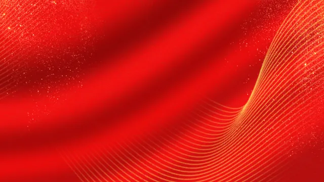 红色鎏金波浪线条商务活动庆典通用PPT背景图片 - 封面预览