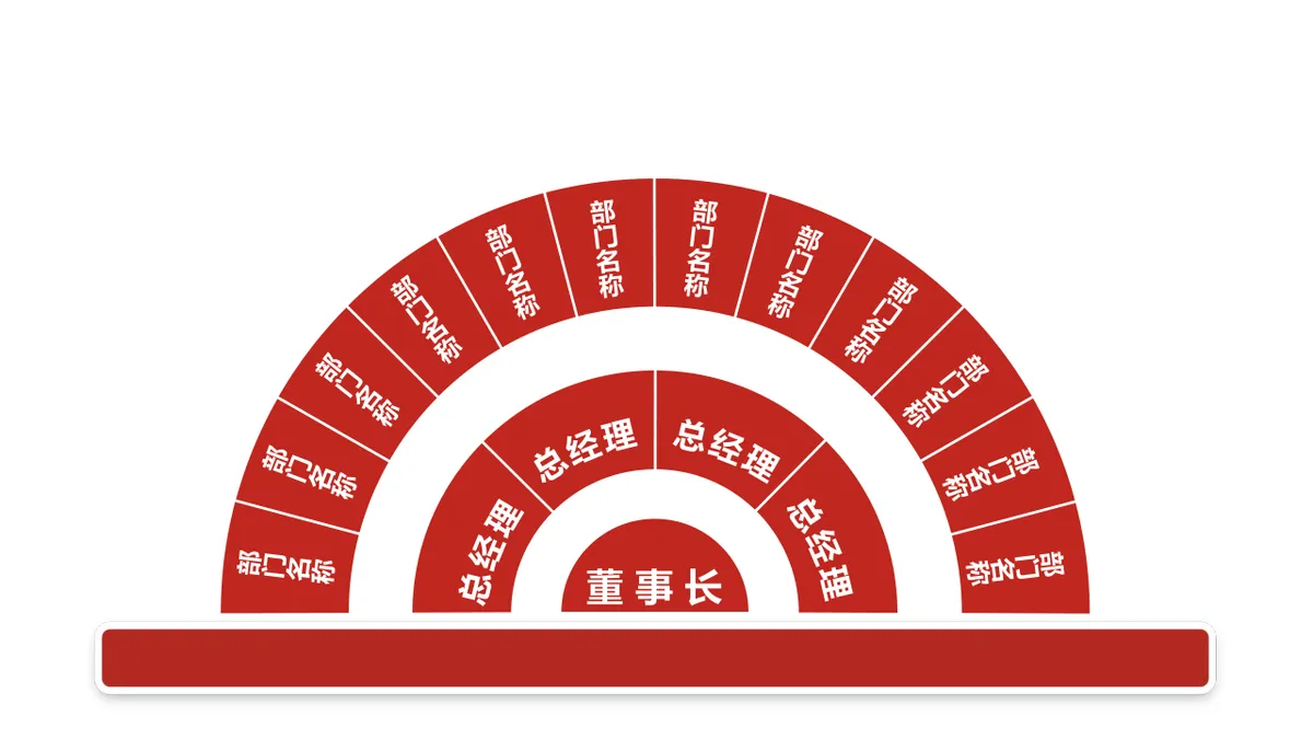30套深红色企业组织结构关系图PPT图表合集 - 第23页