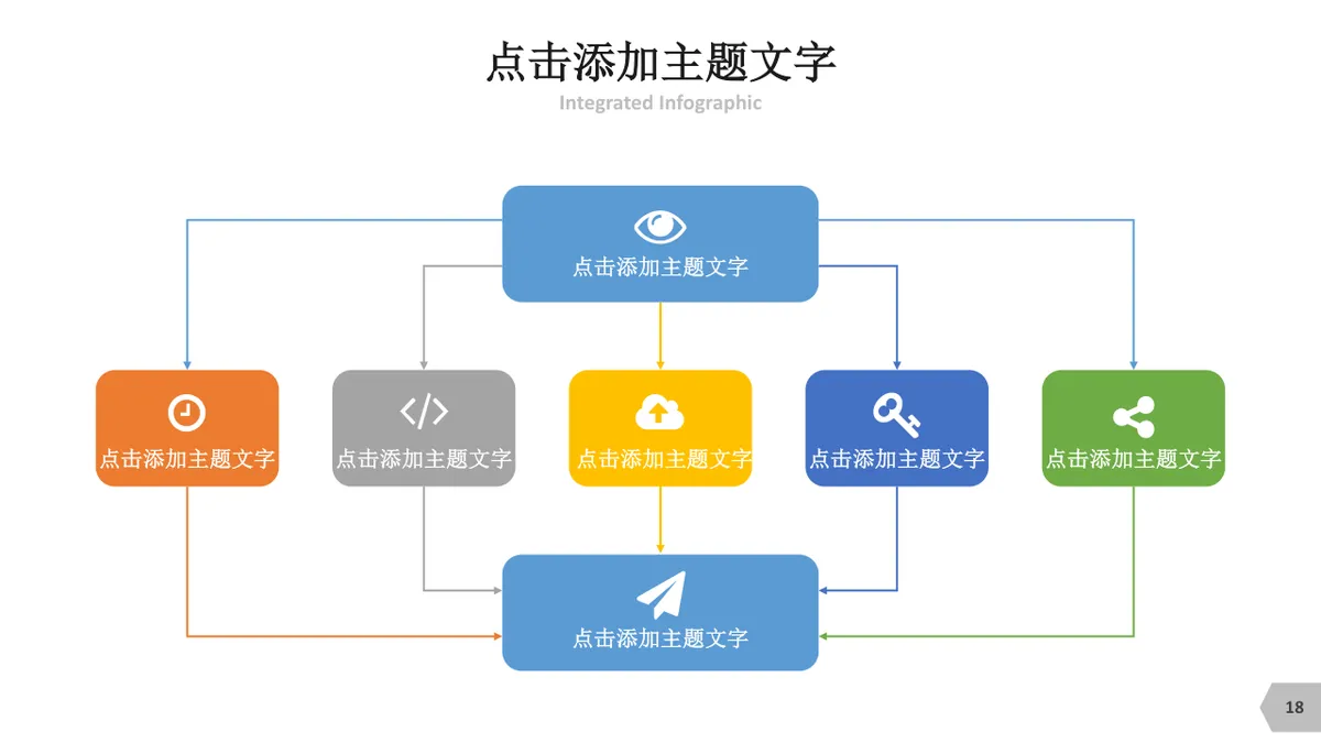 拼图元素逻辑梳理思维导图PPT模板 - 第18页