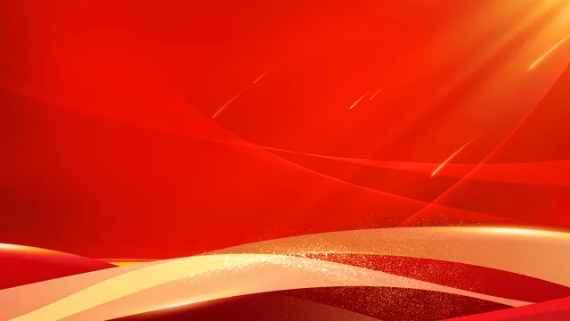 红色动感光效金色粒子商务活动庆典通用PPT背景图片 - 封面预览