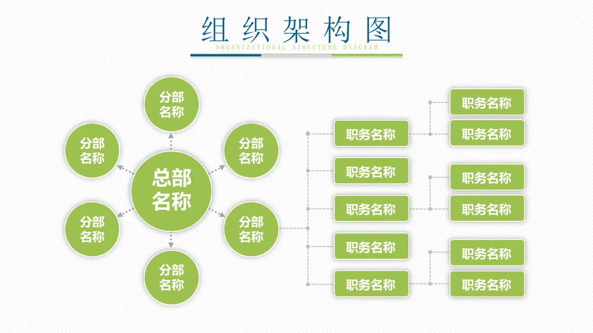 30套绿色企业组织架构结构关系PPT图表合集 - 第16页