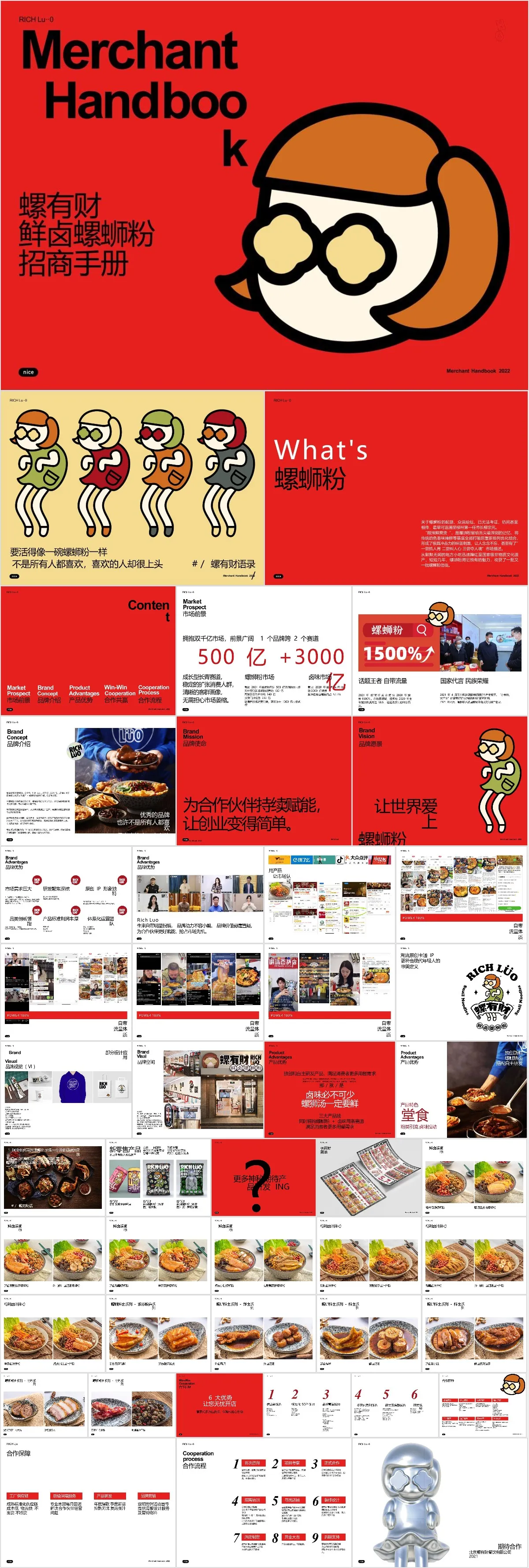螺有财鲜卤螺蛳粉品牌招商手册PPT模板 - 模板内页详情长图