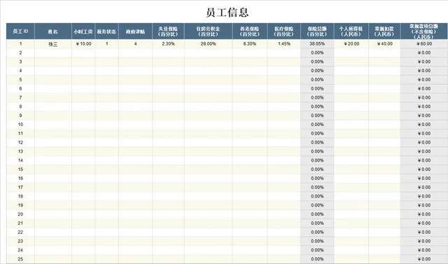 员工信息管理工资核算计算器Excel表格 - 封面预览