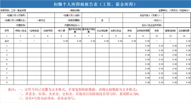 扣缴个人所得税报告书工资薪金所得Excel表格 - 封面预览