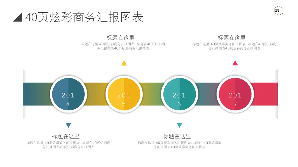 40页炫彩商务汇报信息可视化图表集PPT思维导图模板 - 第18页
