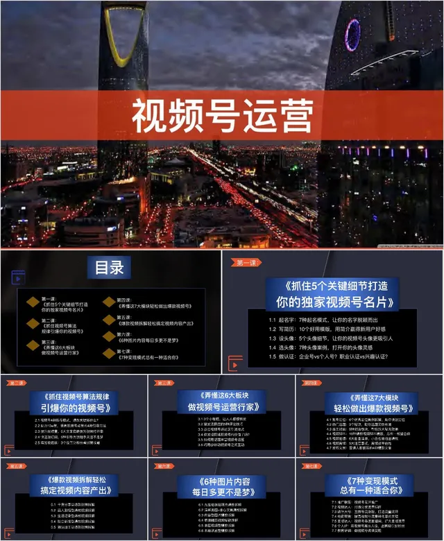 视频号运营培训讲解通用PPT模板 - 封面预览