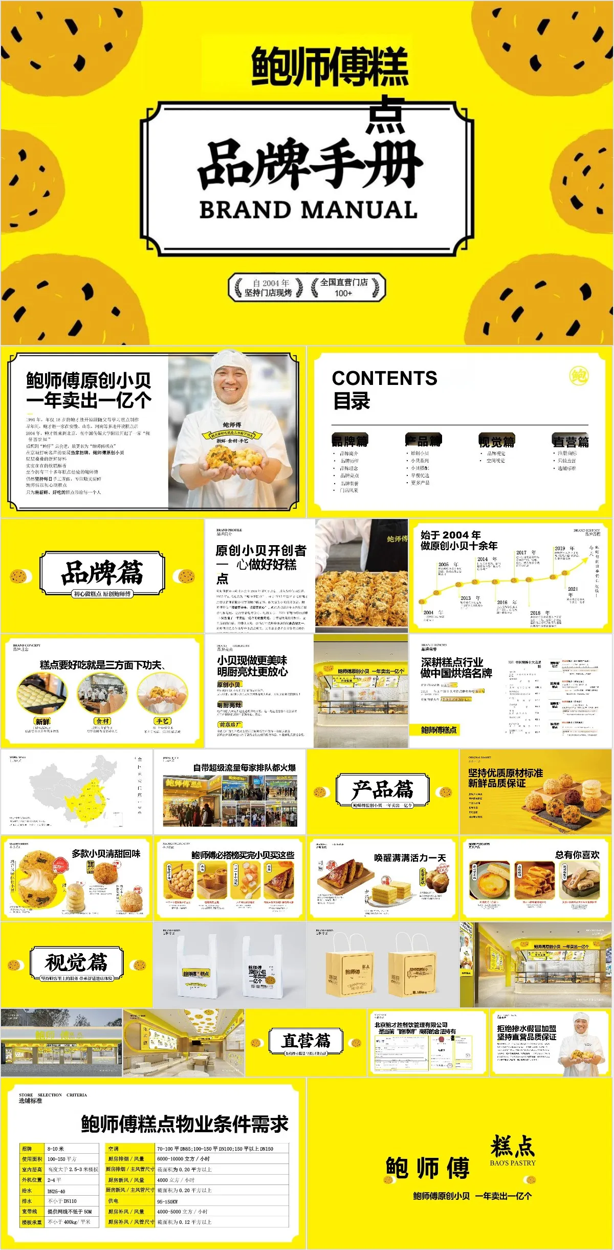 鲍师傅糕点品牌手册介绍PPT模板 - 模板内页详情长图