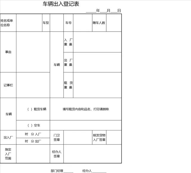 人事行政车辆出入登记信息统计Excel表格 - 封面预览