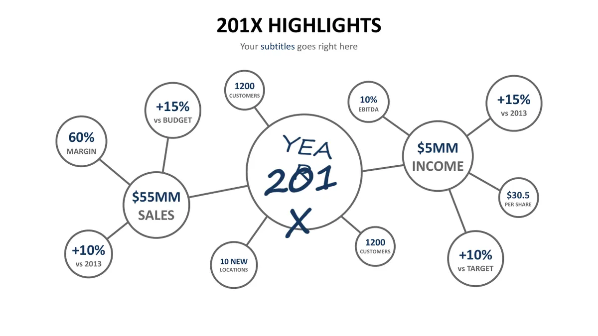 30套极简设计商务并列总分关系PPT图表合集 - 第7页