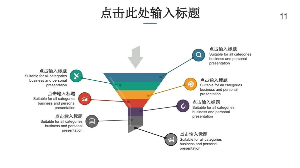 鱼骨图箭头式思维导图PPT模板 适用于问题分析原因梳理演示汇报 - 第11页
