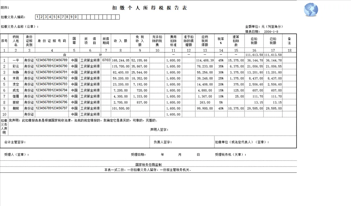公司员工工资明细核算与月度考勤统计Excel表格 - 第6页