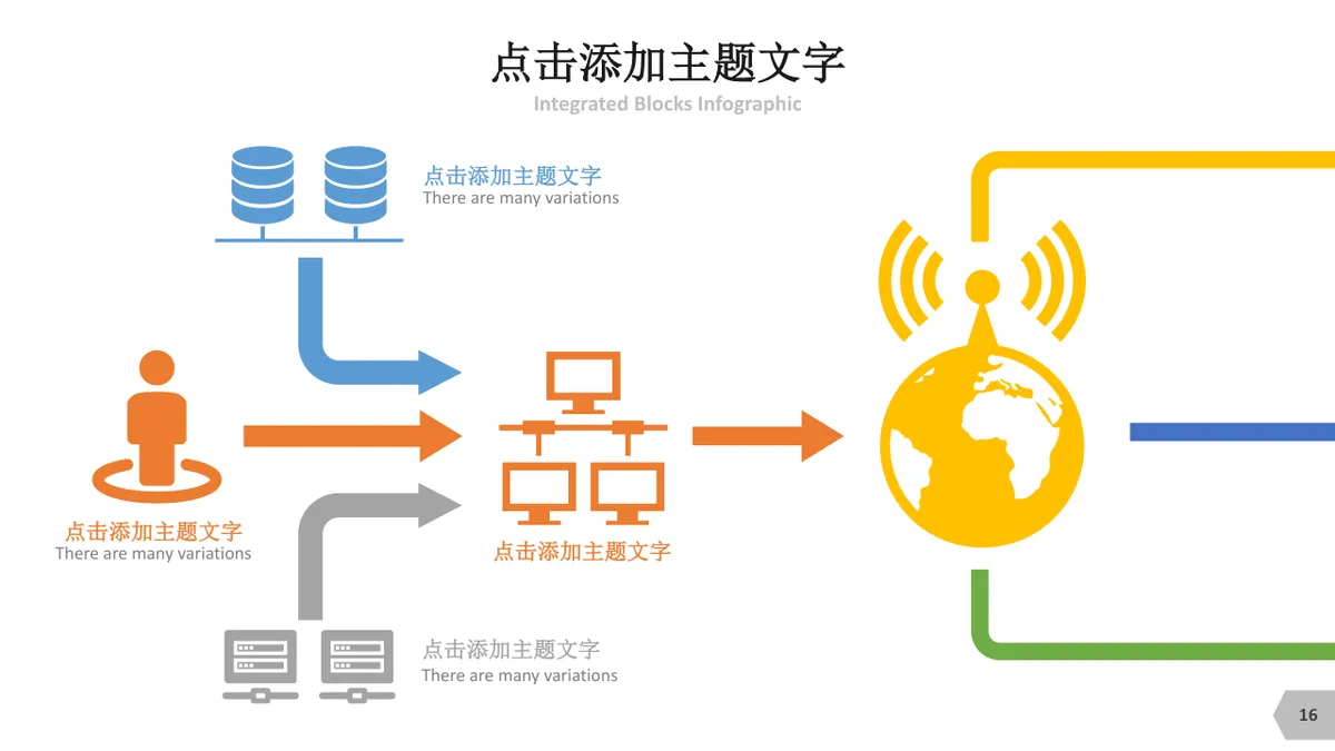 拼图元素逻辑梳理思维导图PPT模板 - 第16页