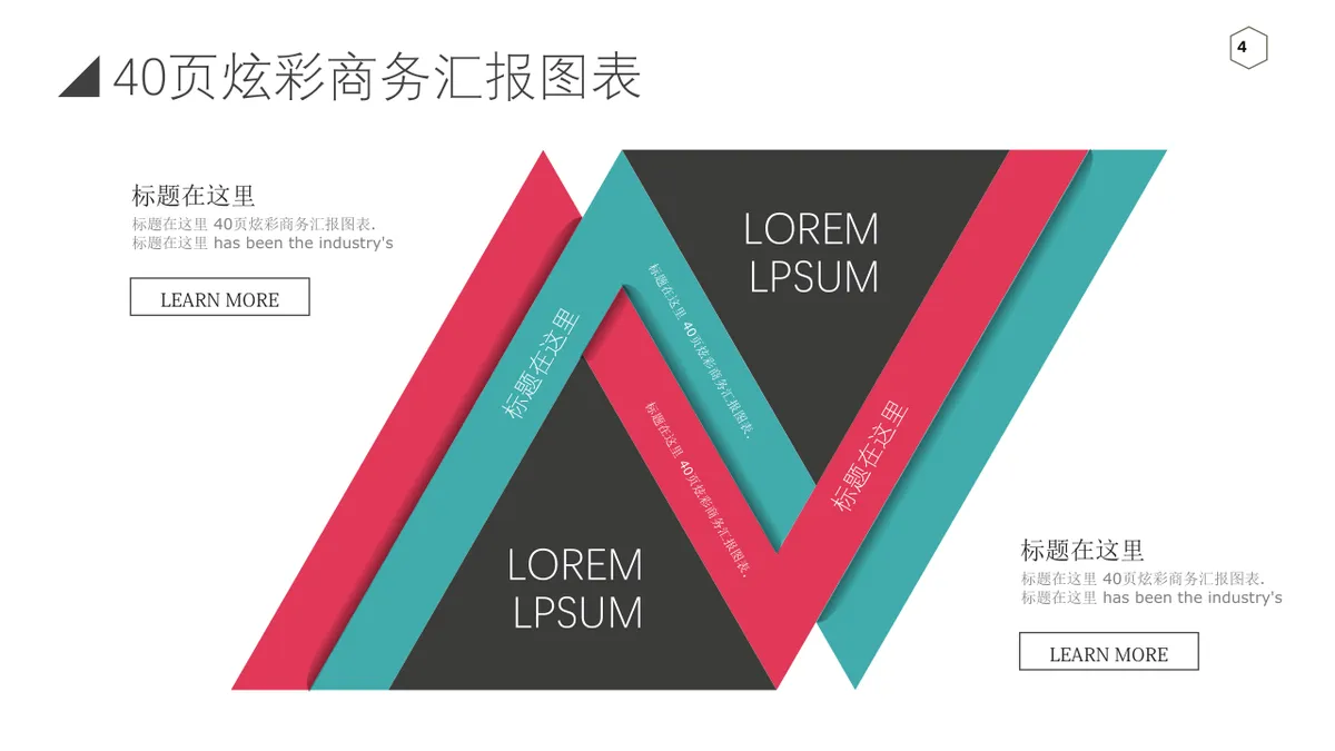 40页炫彩商务汇报信息可视化图表集PPT思维导图模板 - 第4页