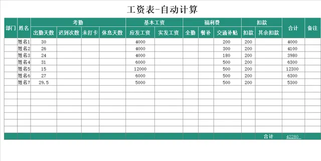 人事行政自动计算工资核算统计Excel表格模板 - 封面预览