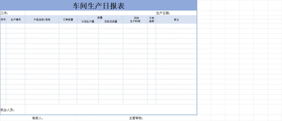 车间生产日报表Excel表格 生产进度数据统计与生产排程管理模板 - 第1页