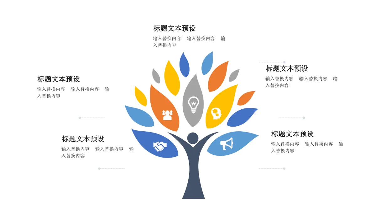 多分支逻辑树状箭头思维导图PPT模板 - 第7页