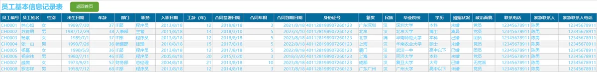 企业人事管理记录查询系统Excel表格 - 第2页