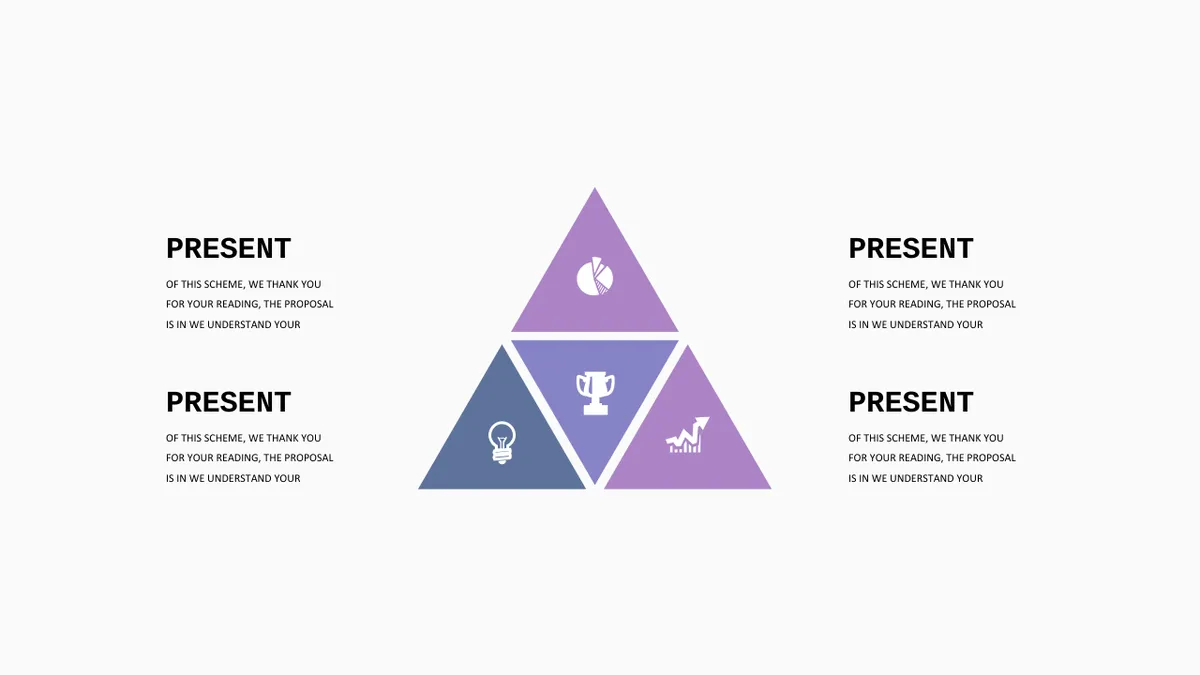 30套紫罗兰色并列层级关系PPT图表合集 商务演示数据可视化素材 - 第19页