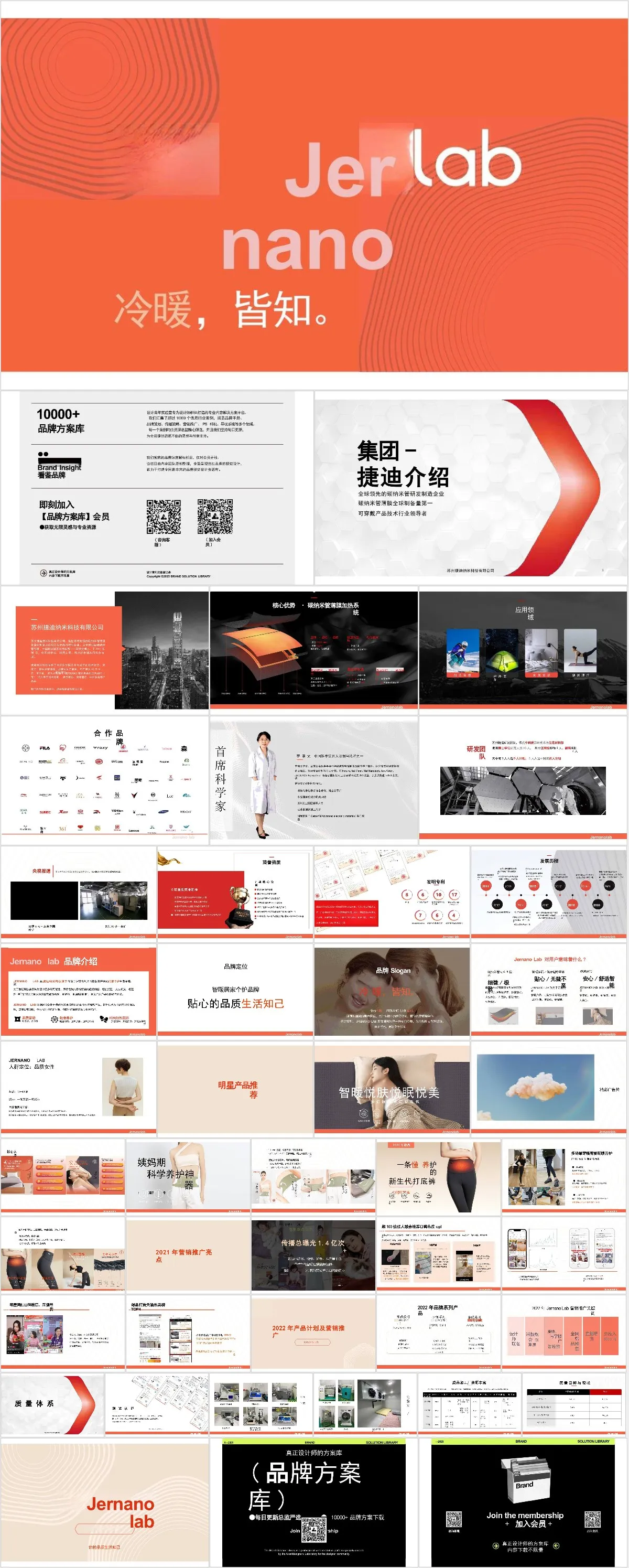 暖橙色简约品牌产品介绍宣传演示通用PPT模板 - 模板内页详情长图