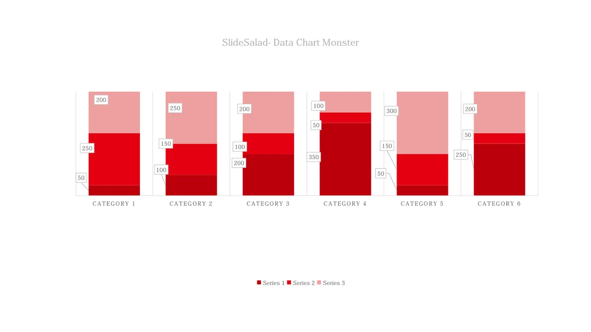 30套红色数据统计并列关系数据关系PPT图表合集 - 第24页
