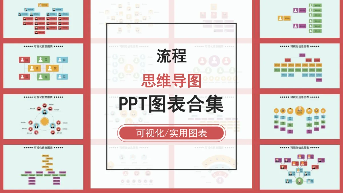 可视化实用流程思维导图PPT图表合集 适用于企业架构梳理与工作汇报演示 - 第1页