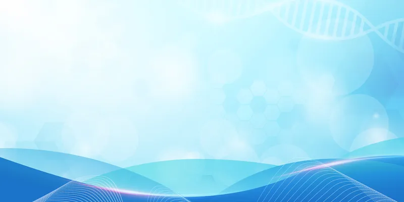 蓝色医疗生物科技DNA分子结构PPT幻灯片背景图片 - 封面预览