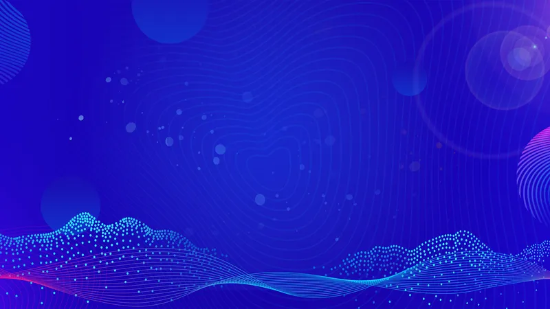 蓝色科技风线条波纹心形图案通用PPT演示背景图片 - 封面预览