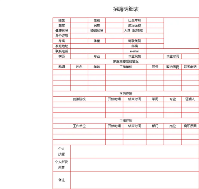 企业人事招聘信息登记明细Excel表格 - 封面预览