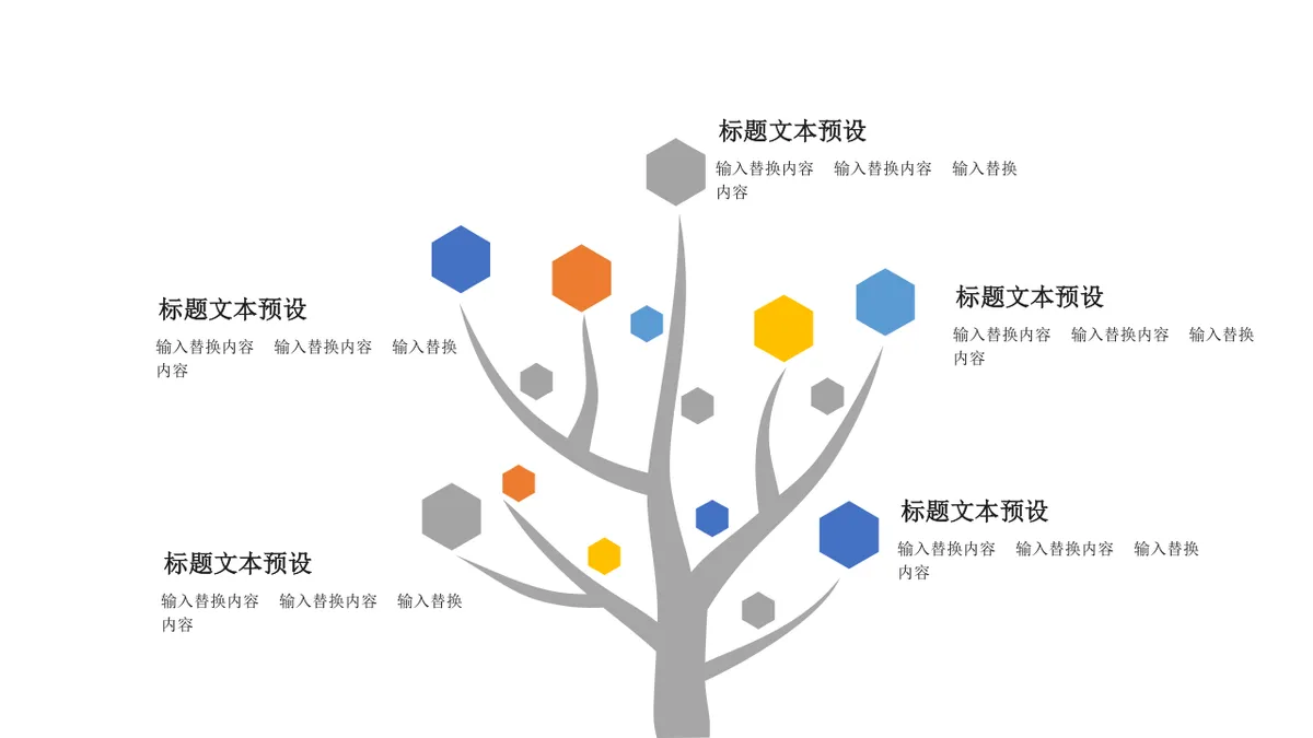 多分支逻辑树状箭头思维导图PPT模板 - 第1页