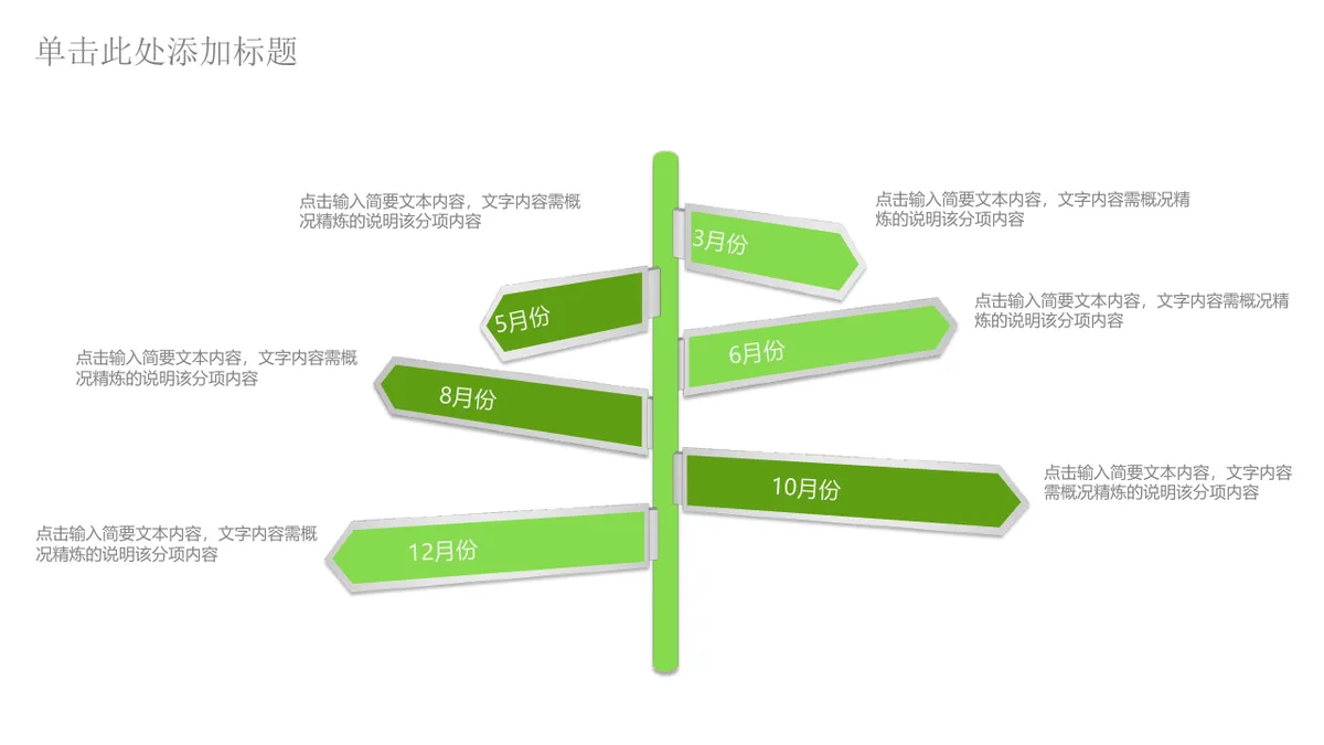 30套通用绿色商务并列层级总分关系PPT图表合集 - 第22页