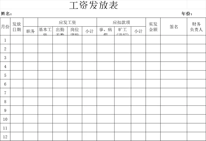 人事行政年度员工工资发放登记统计Excel表格 - 封面预览