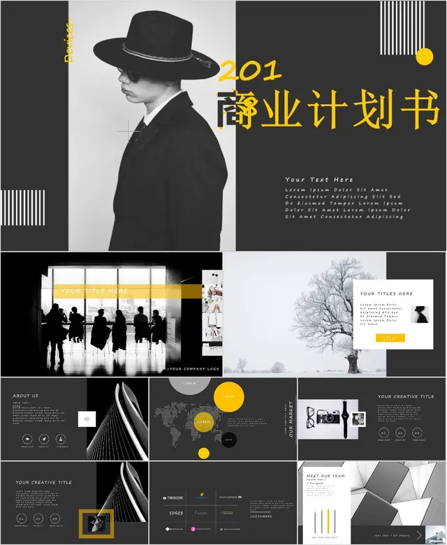 201商业计划书PPT模板 - 封面预览