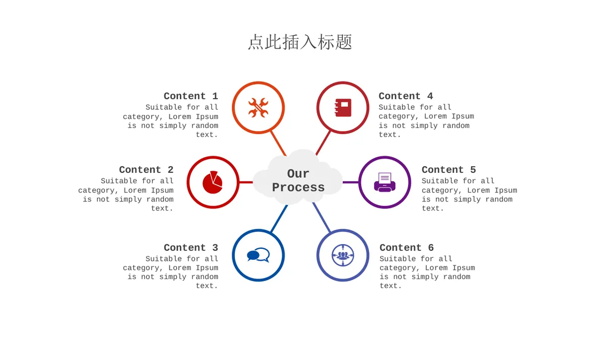 可编辑思维导图多边形数据图表演示PPT模板 - 第9页