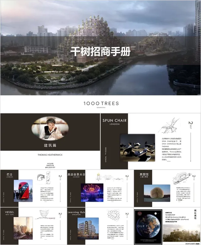 上海千树项目招商手册商务介绍PPT模板 - 封面预览