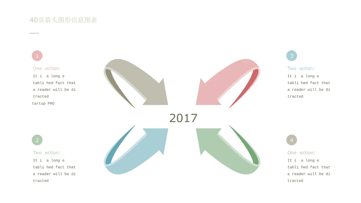 40页箭头图形信息可视化图表集PPT思维导图模板 - 第18页