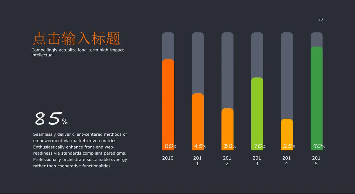 全动态商务数据分析PPT图表 含条形图数据对比并列对比关系演示素材 - 第26页