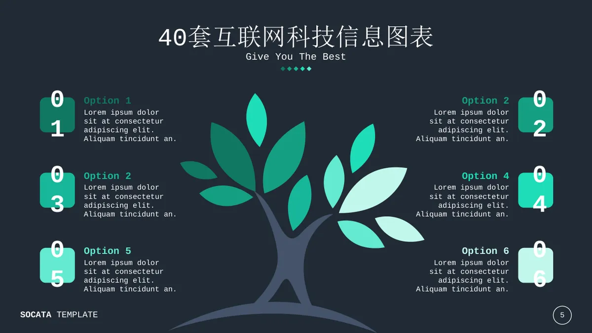 40套互联网科技信息可视化图表集PPT思维导图模板 - 第5页