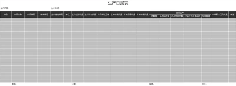 工厂车间生产日报表生产排程数据统计Excel表格 - 封面预览