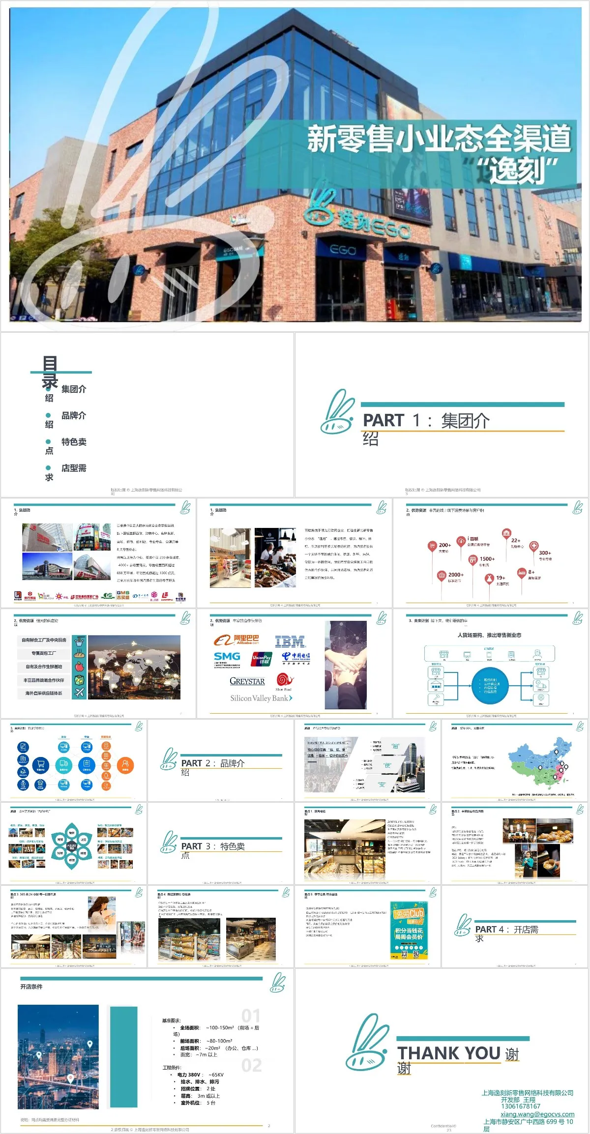 新零售小业态全渠道逸刻品牌介绍演示PPT模板 - 模板内页详情长图