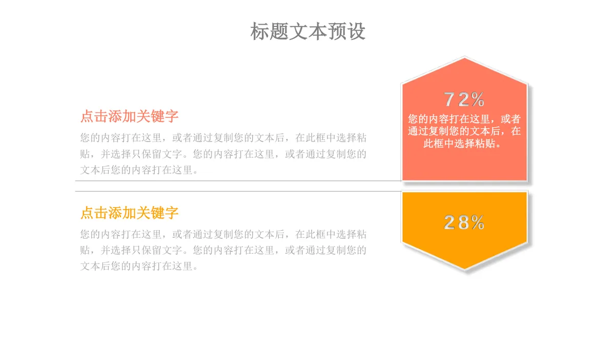 橙红配色思维导图多边形数据演示PPT模板 - 第15页