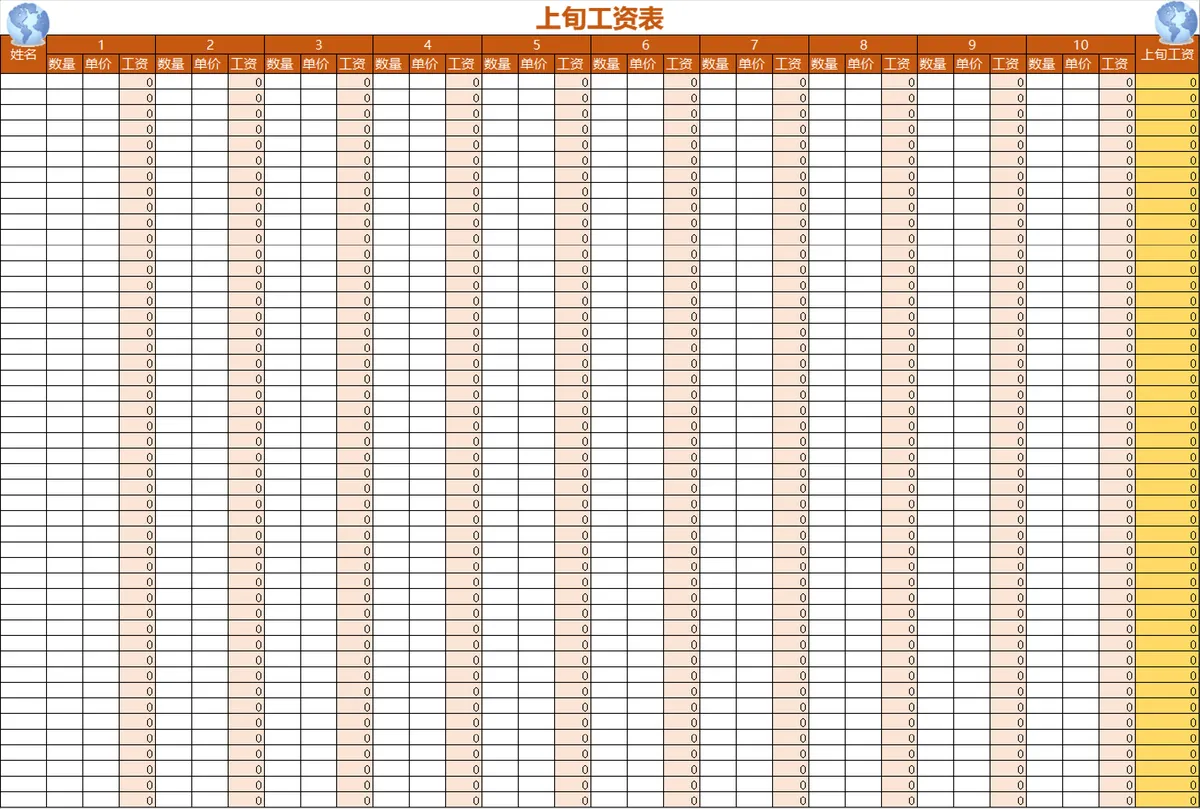 实用计件工资计算Excel表格 含上旬中旬下旬整月工资统计及使用说明 - 第2页