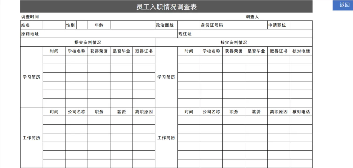 人力资源全套专用Excel表格 含入职考勤离职工伤等33个人事管理常用表单 - 第9页